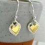 Silver And Gold Vermeil Heart Earrings, thumbnail 1 of 6