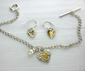 Silver And Gold Vermeil Heart Earrings, 5 of 6