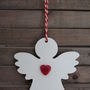 Personalised Red Heart Angel Christmas Decoration, thumbnail 1 of 3