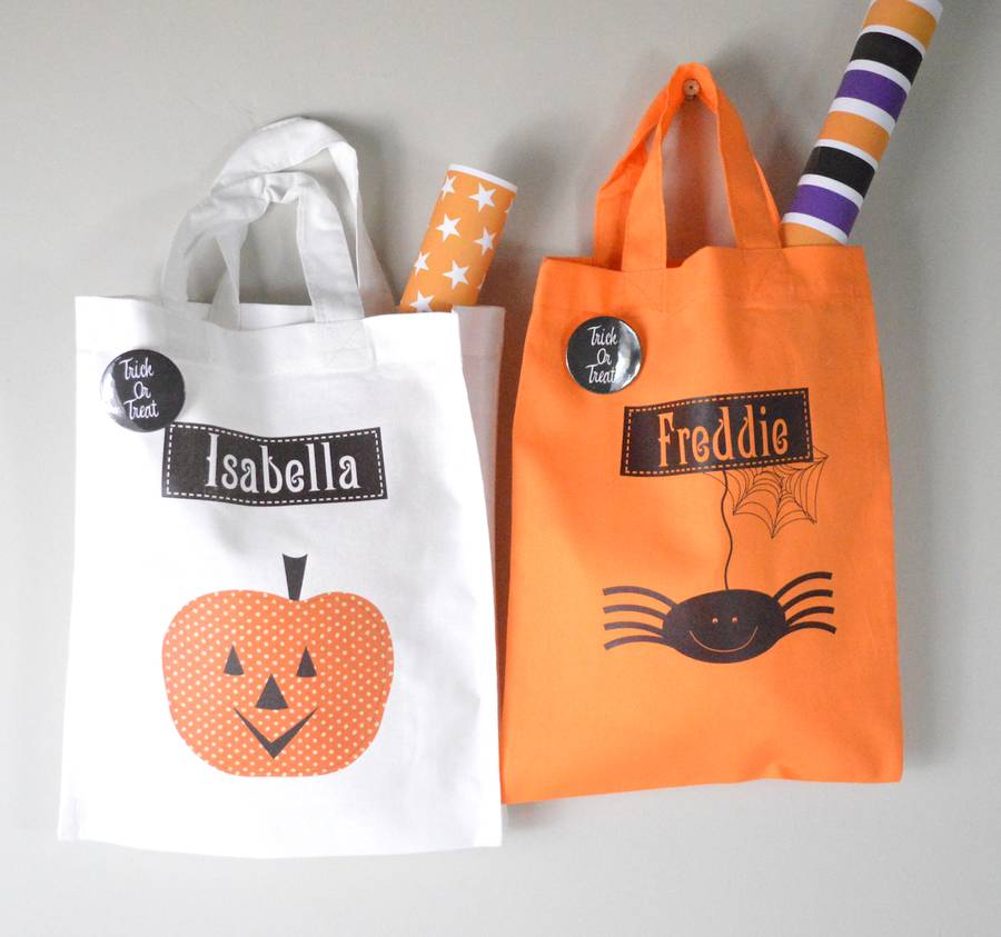 Childs Personalised Halloween Trick Or Treat Bag, 1 of 3