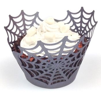 12 Halloween Spider Web Cupcake Wrappers, 2 of 5