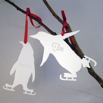 Personalised Acrylic Skating Penguin Decoration, 3 of 5
