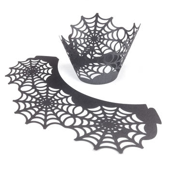 12 Halloween Spider Web Cupcake Wrappers, 4 of 5
