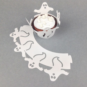 12 Halloween Ghost Cupcake Wrappers, 2 of 3