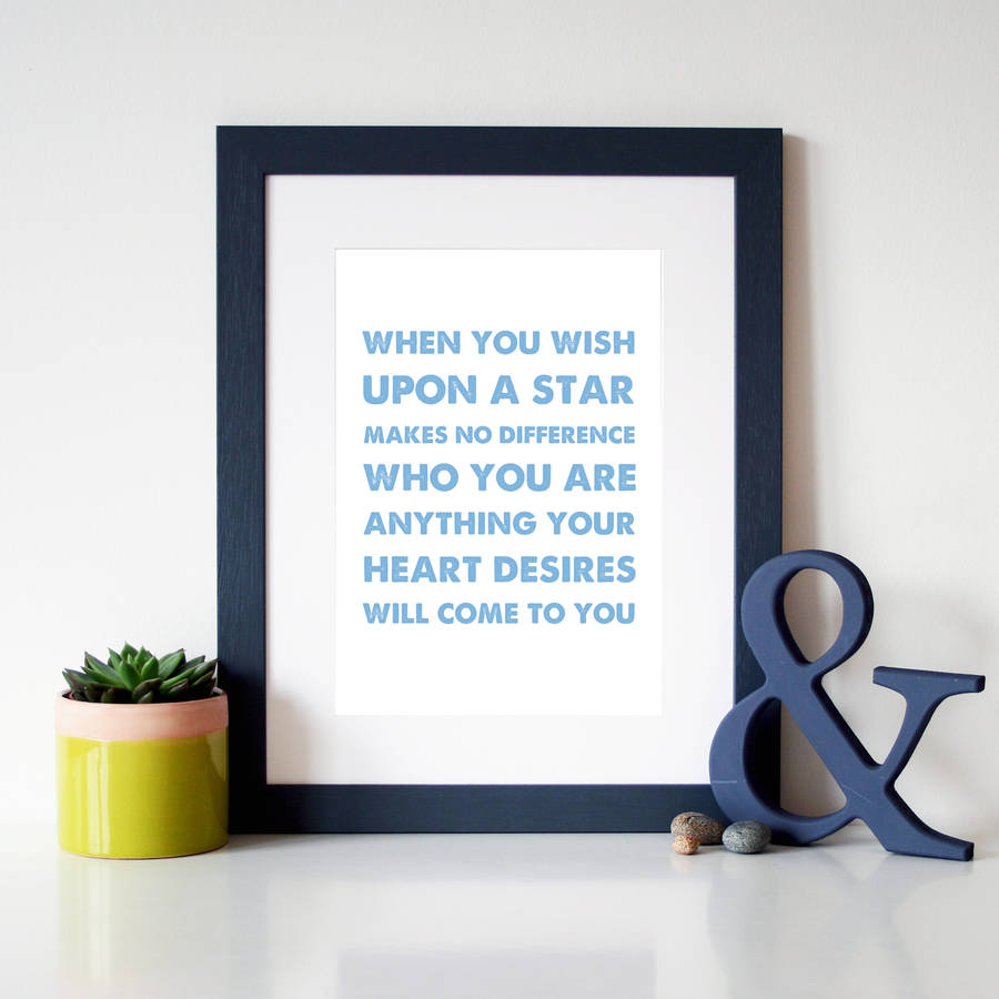 'when you wish upon a star' disney inspirational print by hope and love ...