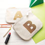 Canvas Glitter Initial Pouch, thumbnail 2 of 8
