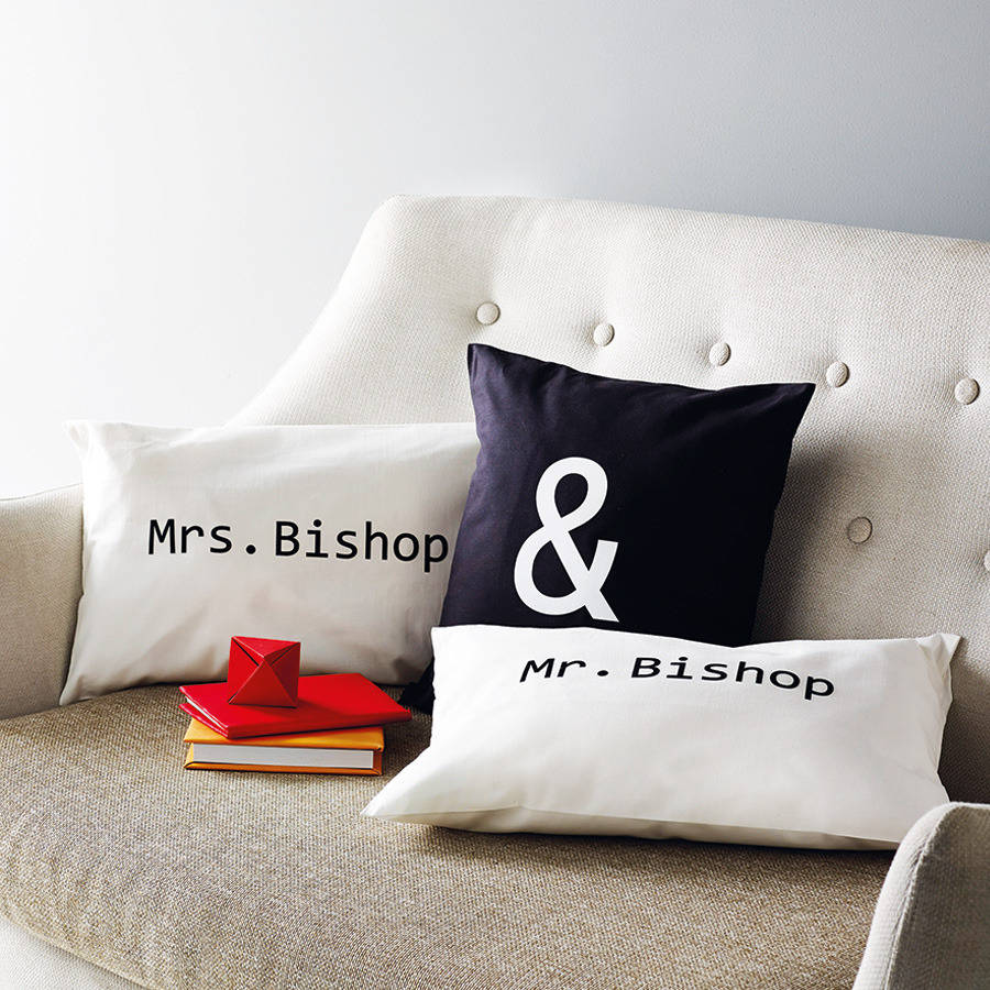 Personalised Mr And Mrs Wedding Cushions With Names