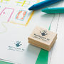 'Masterpiece By' Personalised Hand Rubber Stamp, thumbnail 1 of 5
