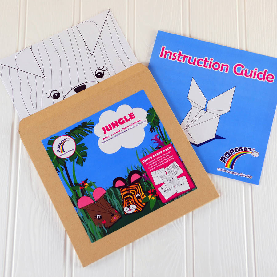 Jungle Animals Origami Craft Kit By Popagami