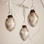Set Of Three Silver Snowflake Recycled Glass Baubles, thumbnail 4 of 6
