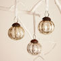 Set Of Three Antique Effect Glass Christmas Baubles, thumbnail 5 of 5