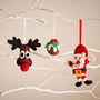 Set Of Three Felt Christmas Tree Decorations, thumbnail 4 of 6