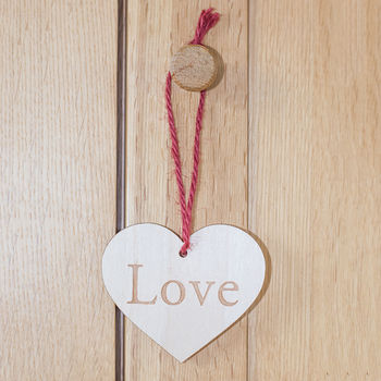 Personalised Wooden Heart On A String By Wendover Wood ...