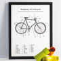 'Anatomy Of A Bicycle' Screen Print, thumbnail 1 of 3