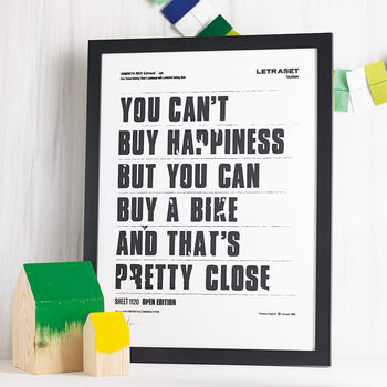 'You Can't Buy Happiness' Screen Print, 3 of 6