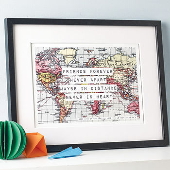 Personalised World Map Friendship Print By Of Life & Lemons ...