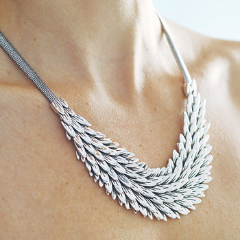 Metal Feather Necklace, 2 of 5