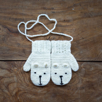 Crocheted Child's Animal Character Mittens, 5 of 11