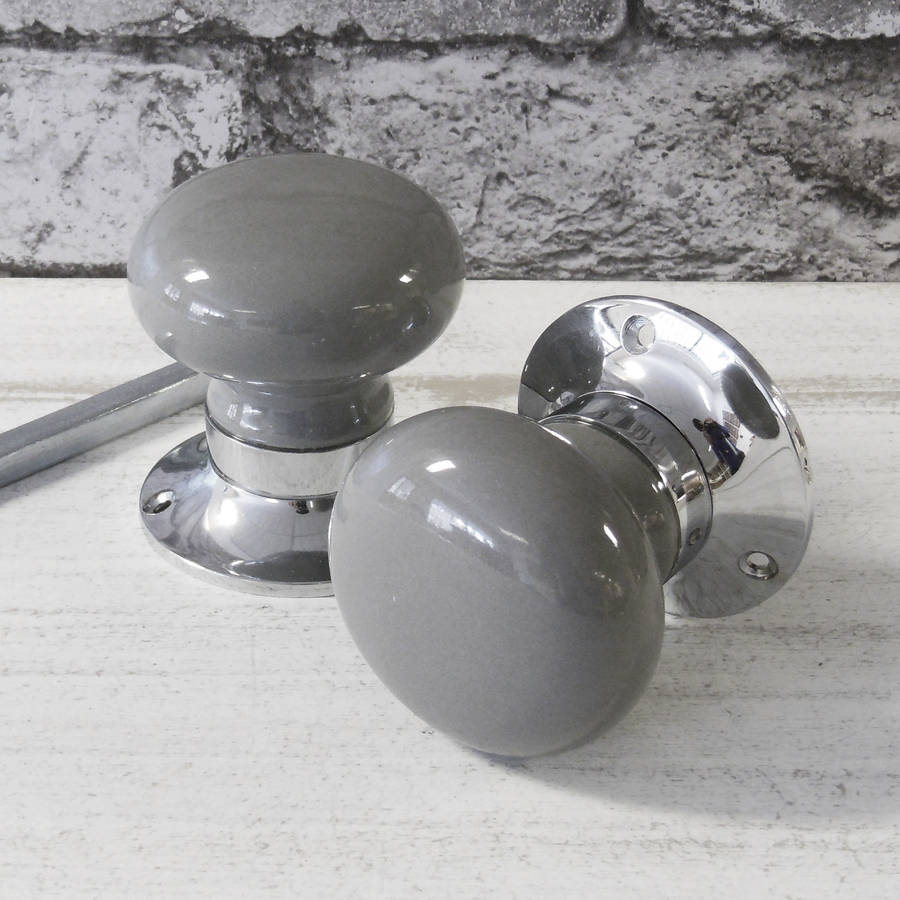 grey internal turning mortice door knobs by pushka home