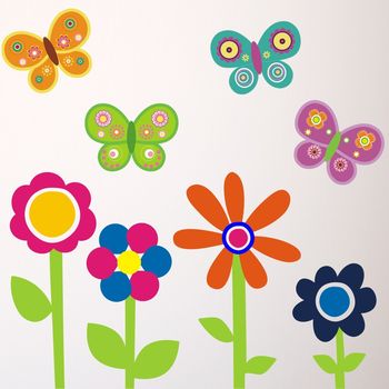 Flowers And Butterflies Wall Stickers, 3 of 5