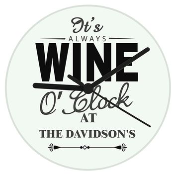 'It's Wine O'clock' Personalised Wall Clock, 2 of 2