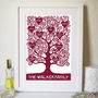 Personalised Family Tree Print Inspired By Gustav Klimt, thumbnail 3 of 7