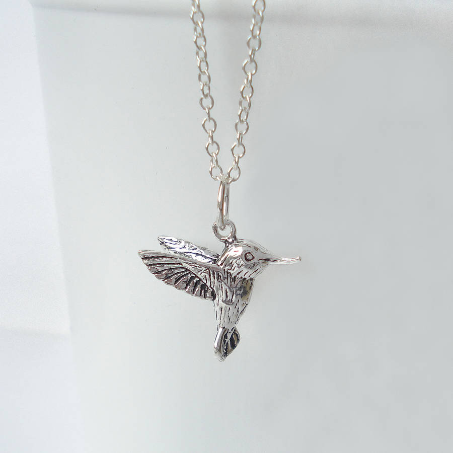 Sterling Silver Antique Hummingbird Necklace By Mia Belle ...
