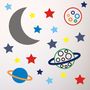 Stars And Planets Fabric Wall Sticker, thumbnail 2 of 4