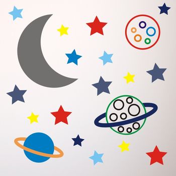 Stars And Planets Fabric Wall Sticker, 2 of 4