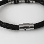 Men's Personalised Message Leather Bracelet, thumbnail 9 of 11