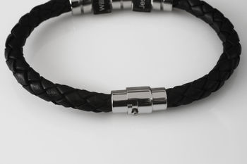 Men's Personalised Message Leather Bracelet, 9 of 11