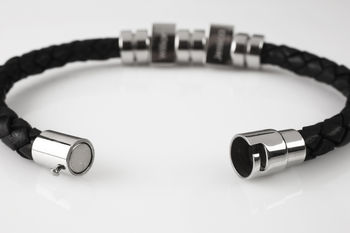 Men's Personalised Message Leather Bracelet, 10 of 11