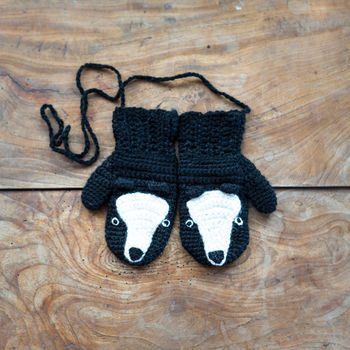 Crocheted Child's Animal Character Mittens, 8 of 11