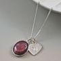 Silver Necklace With Murano Glass Oval And Initial, thumbnail 9 of 10