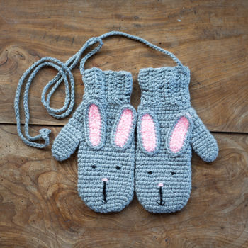 Animal Character Mittens On A String, 4 of 9