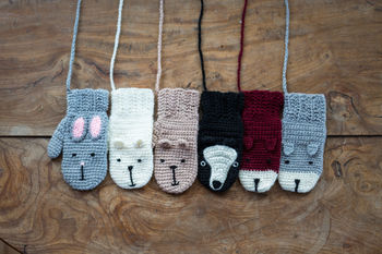 Animal Character Mittens On A String, 3 of 9
