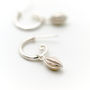 Silver Curly Hoop With Drop Pod, thumbnail 3 of 7