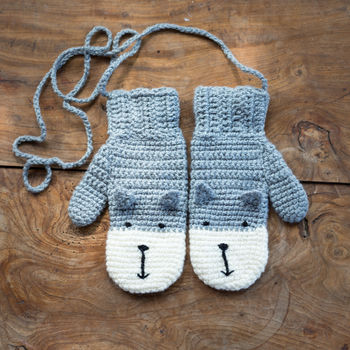 Animal Character Mittens On A String, 5 of 9