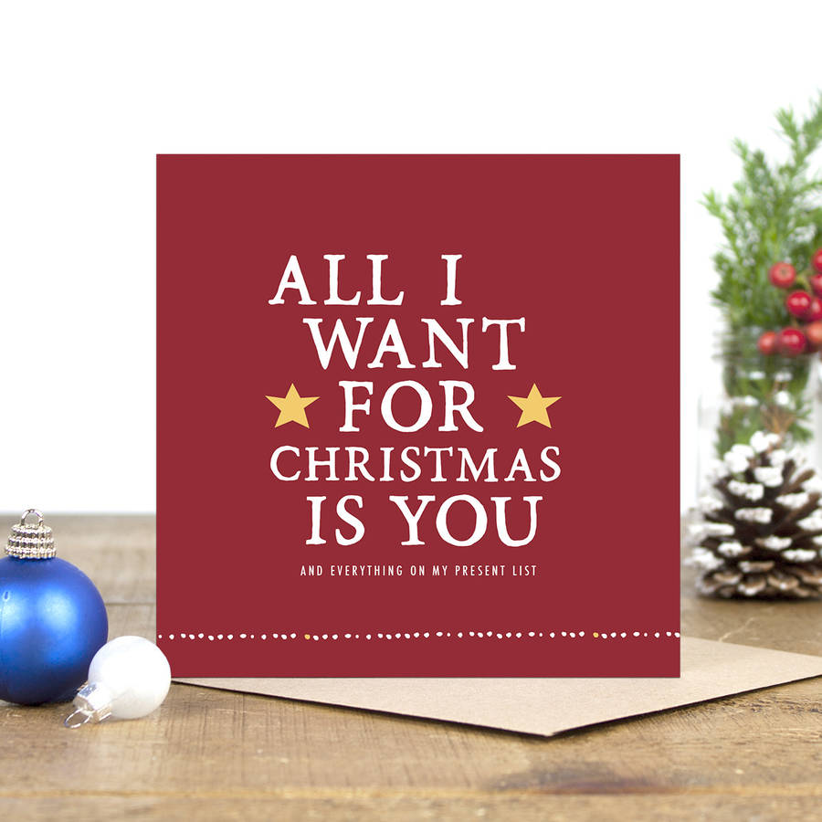 'all i want for christmas is you' christmas card by zoe brennan ...