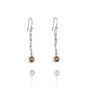 Silver And Citrine Long Drop Earrings, thumbnail 1 of 2