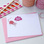 12 Personalised Pink Cat Thank You Cards, thumbnail 1 of 2