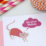 12 Personalised Pink Cat Thank You Cards, thumbnail 2 of 2
