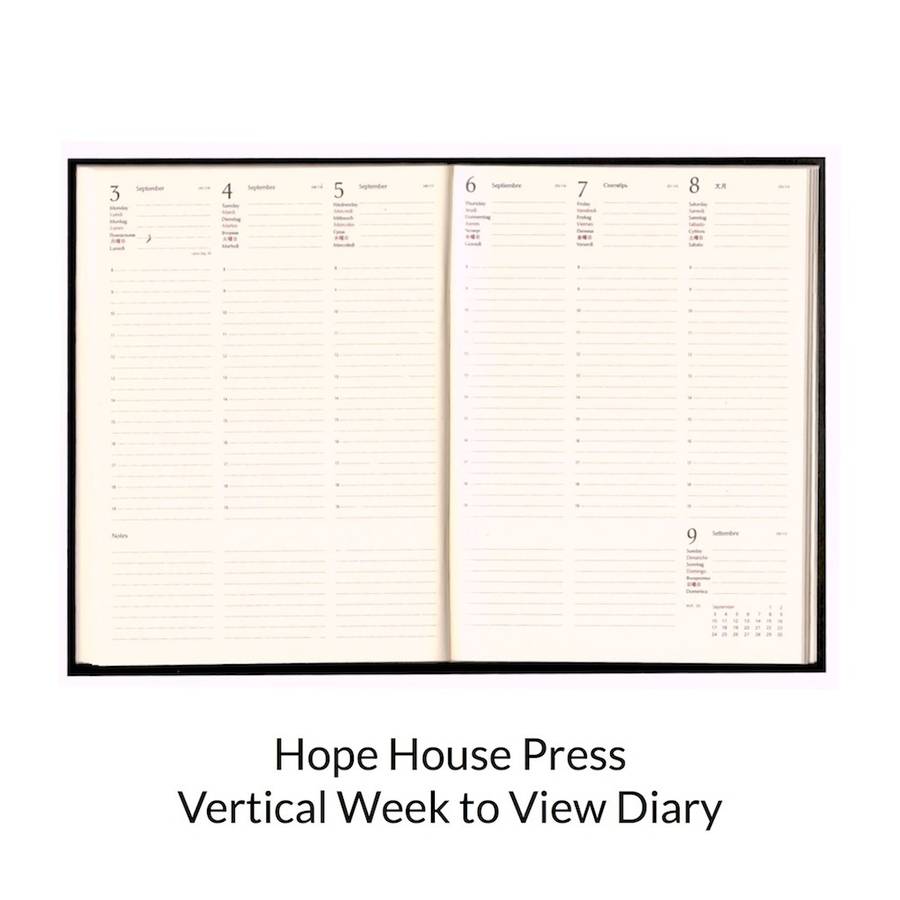 Vertical Week to View Diary Inside Pages
