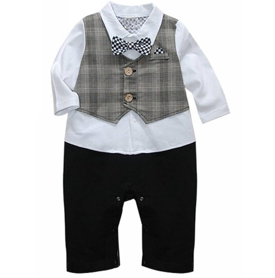 baby boy's all in one single breasted wedding outfit by baby magic ...