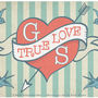Personalised Wedding Print: Vintage Style Love Heart, thumbnail 3 of 3