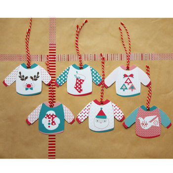 Six Christmas Tags By buttongirl designs | notonthehighstreet.com