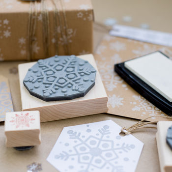 Christmas Dotty Snowflake Rubber Stamp, 3 of 4