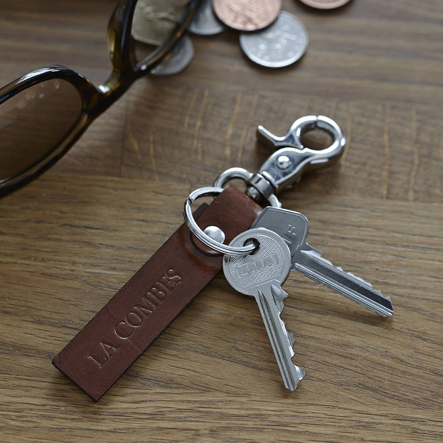 Personalised Leather Keyring By Life Of Riley