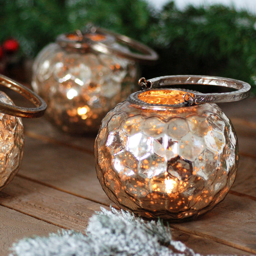 metallic sparkle hanging lantern tea light holder by made with love ...