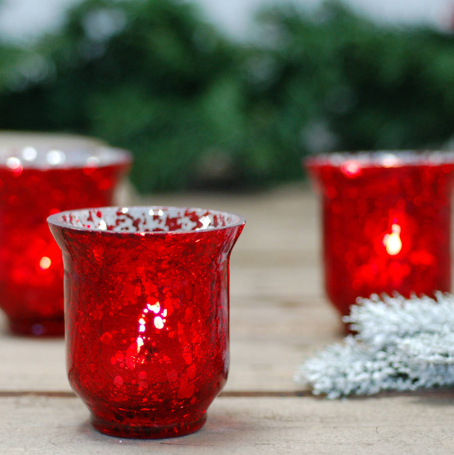 Red Sparkle Effect Votive Candle Holder By The Luxe Co